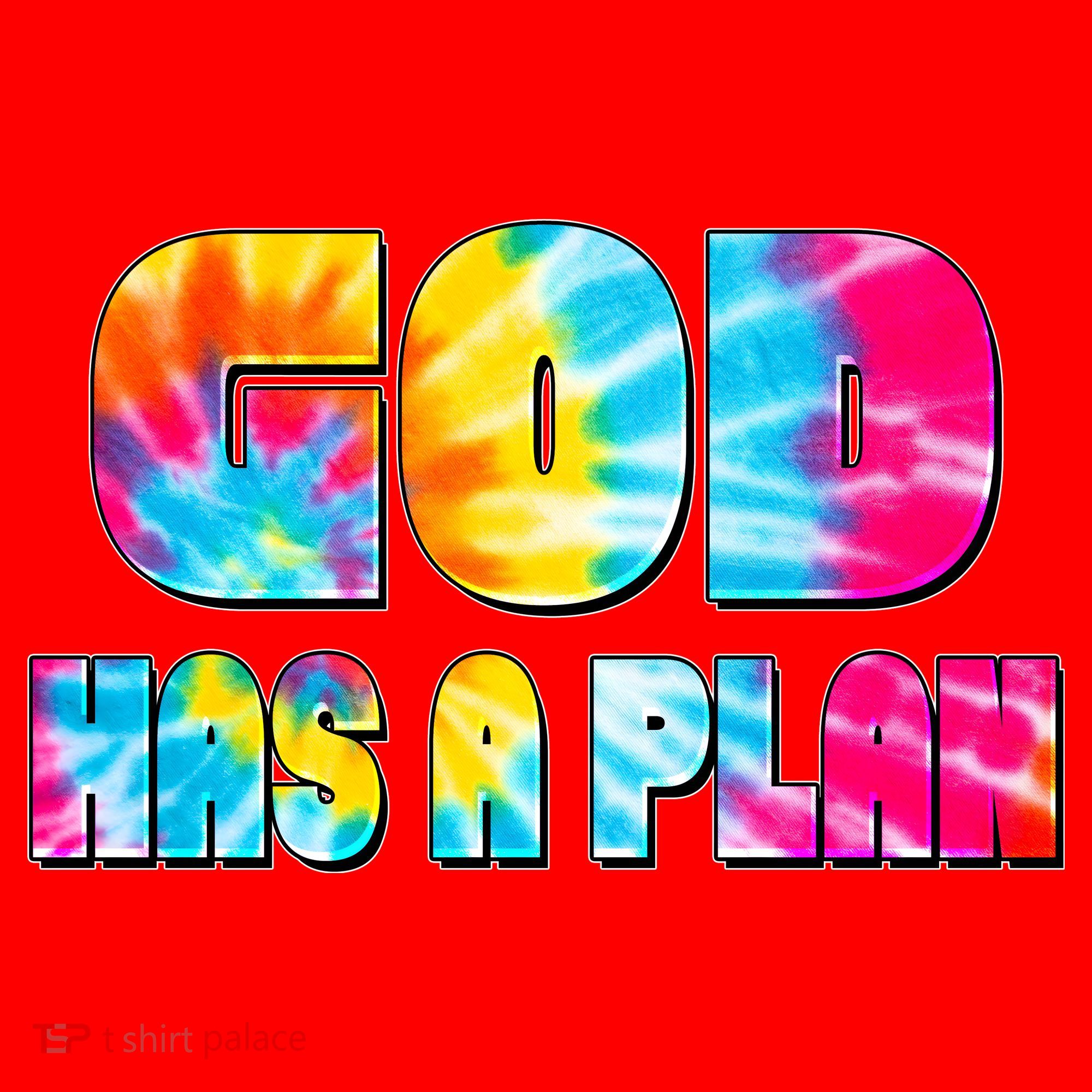 Tie Dye God Has A Plan Santa Hat