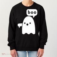 Thumbs Down Ghost Screaming Boo Disapproval Ghost Halloween Women's Sweatshirt thumb 0