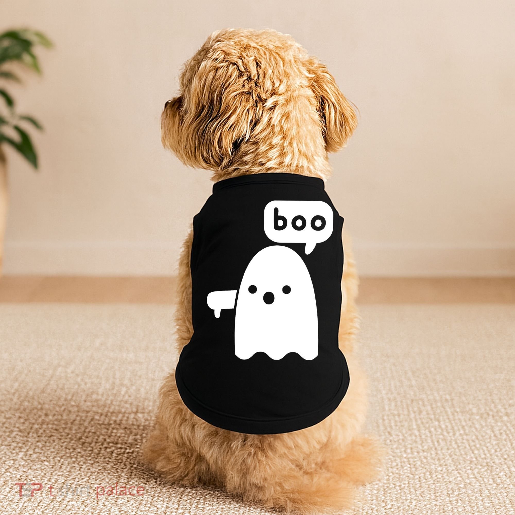 Thumbs Down Ghost Screaming Boo Disapproval Ghost Halloween Doggie Tank