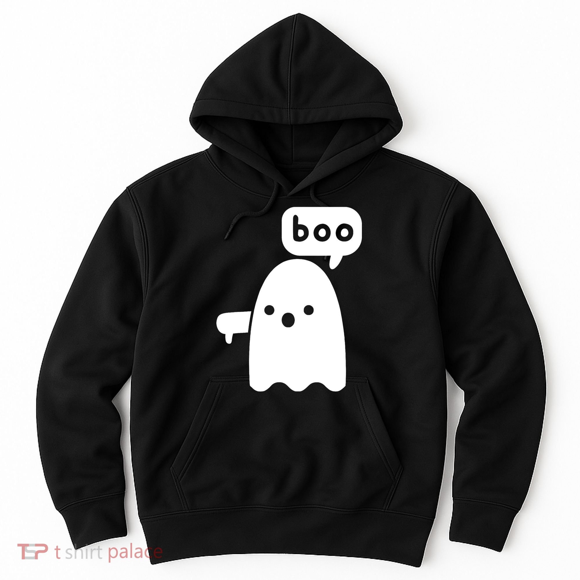 Thumbs Down Ghost Screaming Boo Disapproval Ghost Halloween Hoodie