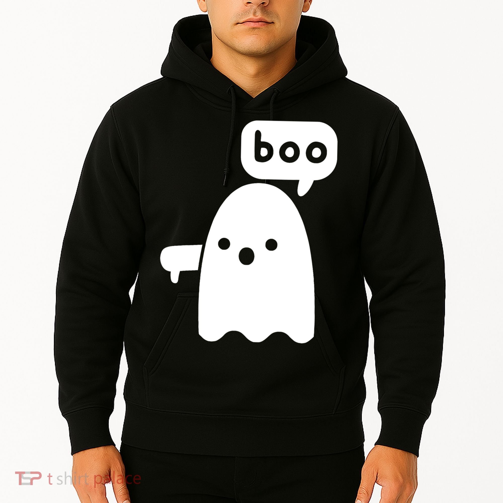 Thumbs Down Ghost Screaming Boo Disapproval Ghost Halloween Hoodie