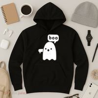 Thumbs Down Ghost Screaming Boo Disapproval Ghost Halloween Hoodie thumb 3