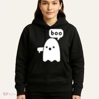 Thumbs Down Ghost Screaming Boo Disapproval Ghost Halloween Hoodie thumb 5