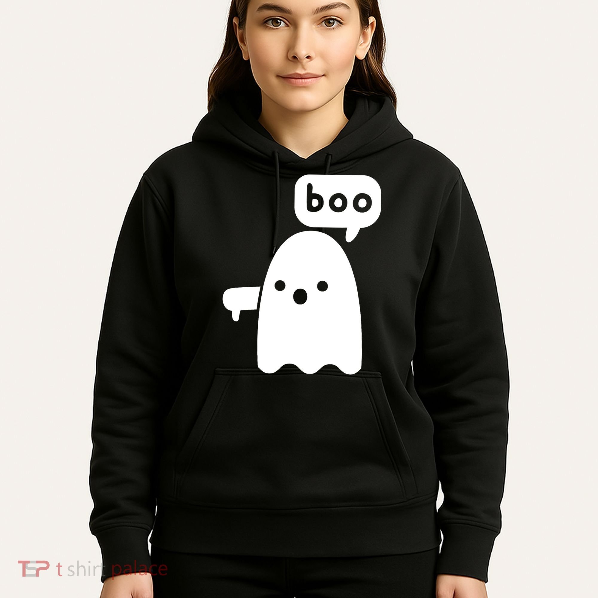 Thumbs Down Ghost Screaming Boo Disapproval Ghost Halloween Hoodie