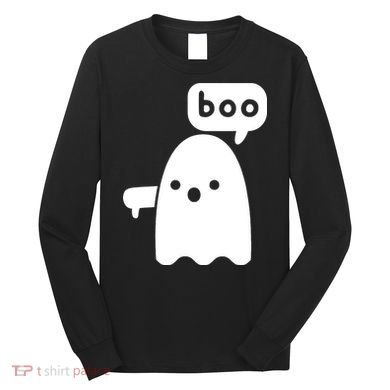 Thumbs Down Ghost Screaming Boo Disapproval Ghost Halloween Long Sleeve Shirt