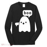 Thumbs Down Ghost Screaming Boo Disapproval Ghost Halloween Long Sleeve Shirt thumb 0
