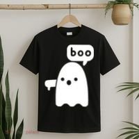 Thumbs Down Ghost Screaming Boo Disapproval Ghost Halloween T-Shirt thumb 2