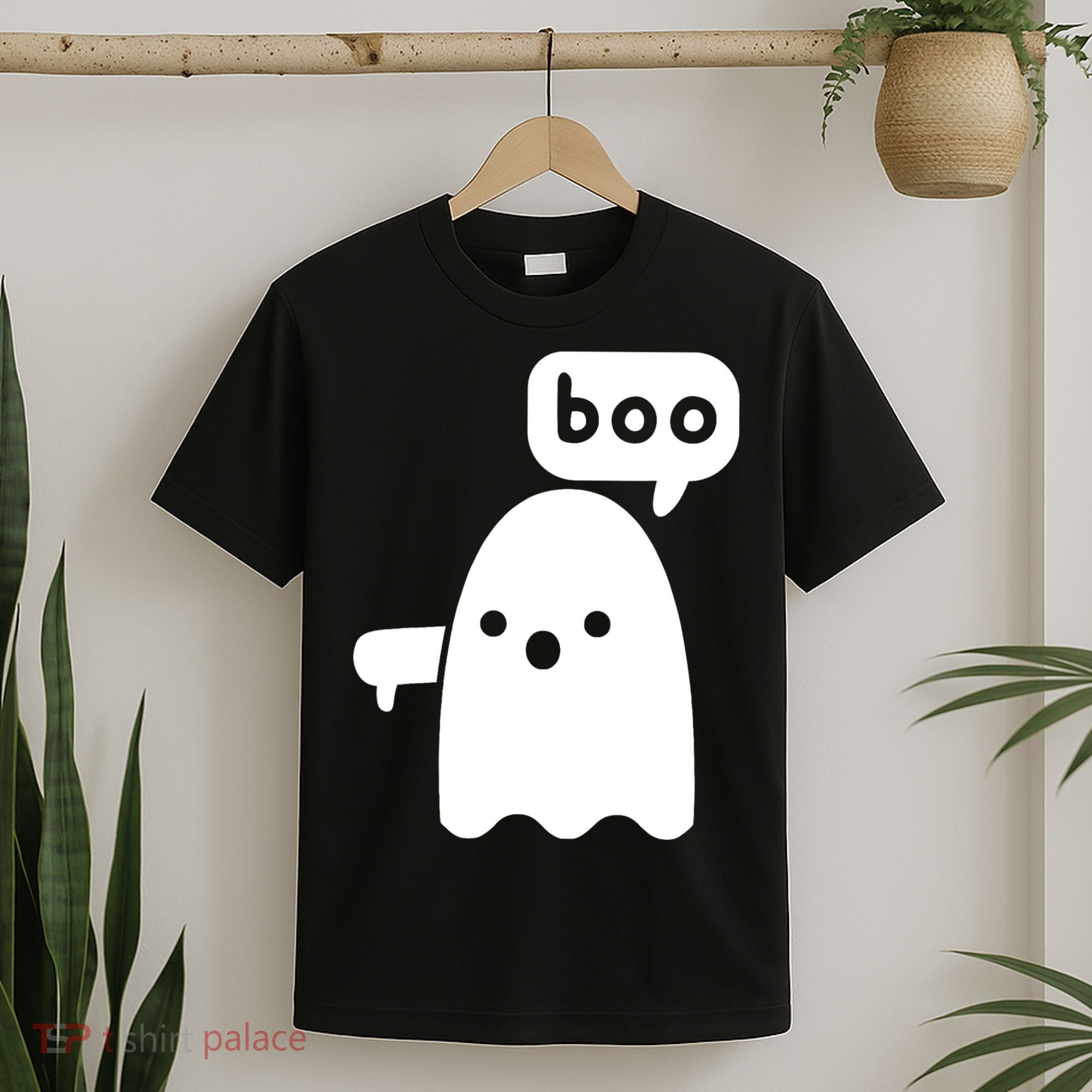 Thumbs Down Ghost Screaming Boo Disapproval Ghost Halloween T-Shirt