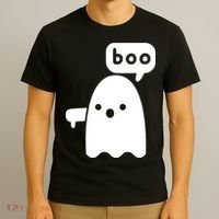 Thumbs Down Ghost Screaming Boo Disapproval Ghost Halloween T-Shirt thumb 3