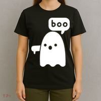 Thumbs Down Ghost Screaming Boo Disapproval Ghost Halloween T-Shirt thumb 4