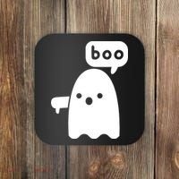 Thumbs Down Ghost Screaming Boo Disapproval Ghost Halloween Coaster thumb 0