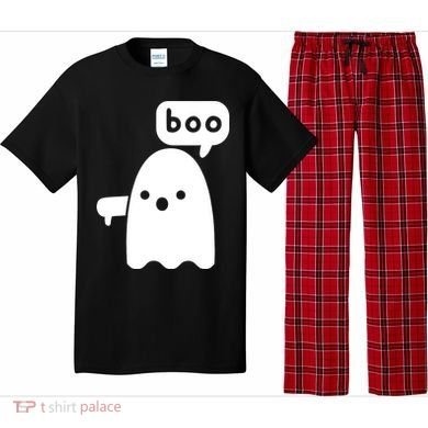 Thumbs Down Ghost Screaming Boo Disapproval Ghost Halloween Pajama Set