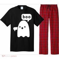 Thumbs Down Ghost Screaming Boo Disapproval Ghost Halloween Pajama Set thumb 0