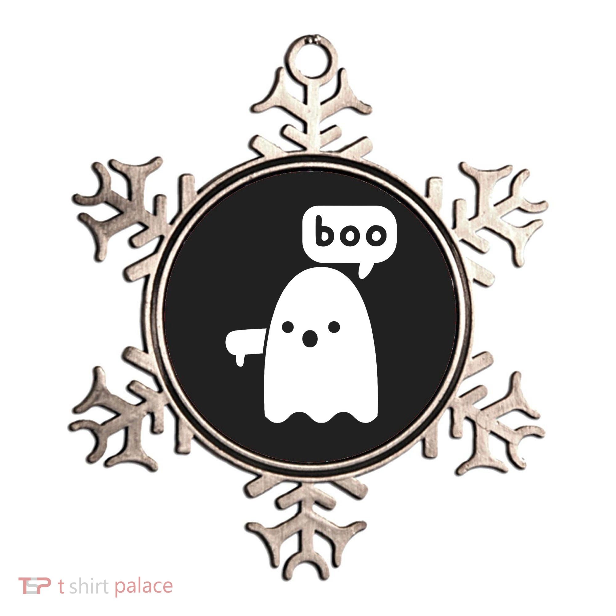 Thumbs Down Ghost Screaming Boo Disapproval Ghost Halloween Ornament