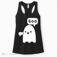 Thumbs Down Ghost Screaming Boo Disapproval Ghost Halloween Women's Tank Top thumb 0