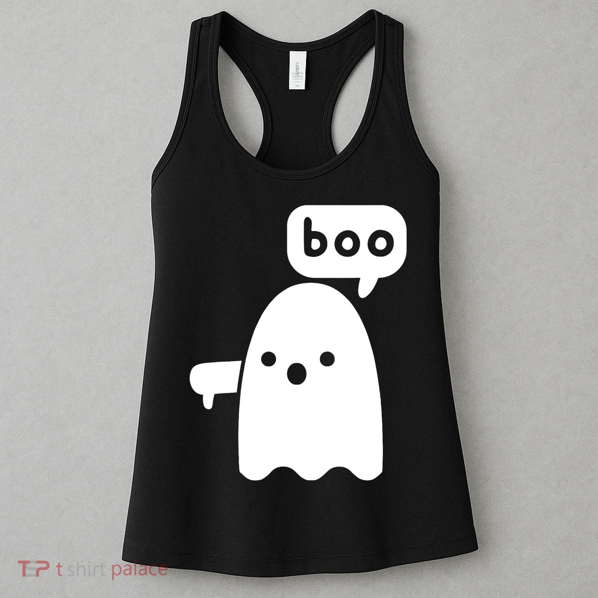 Thumbs Down Ghost Screaming Boo Disapproval Ghost Halloween Women's Tank Top