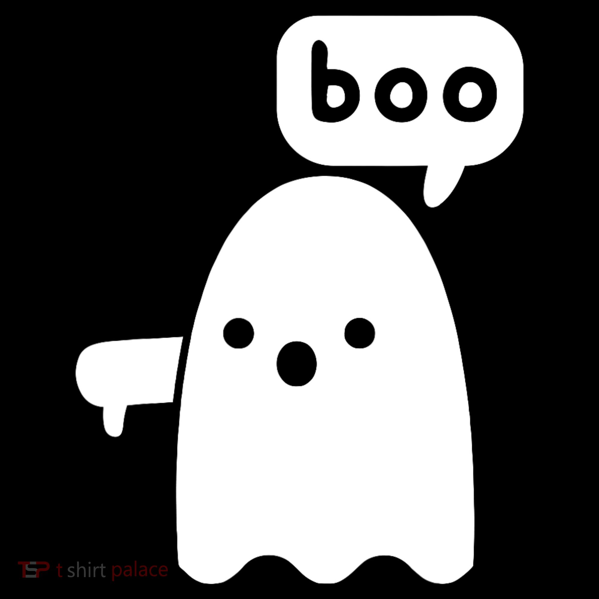 Thumbs Down Ghost Screaming Boo Disapproval Ghost Halloween Baby Bodysuit
