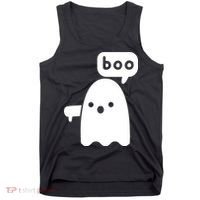 Thumbs Down Ghost Screaming Boo Disapproval Ghost Halloween Tank Top thumb 0