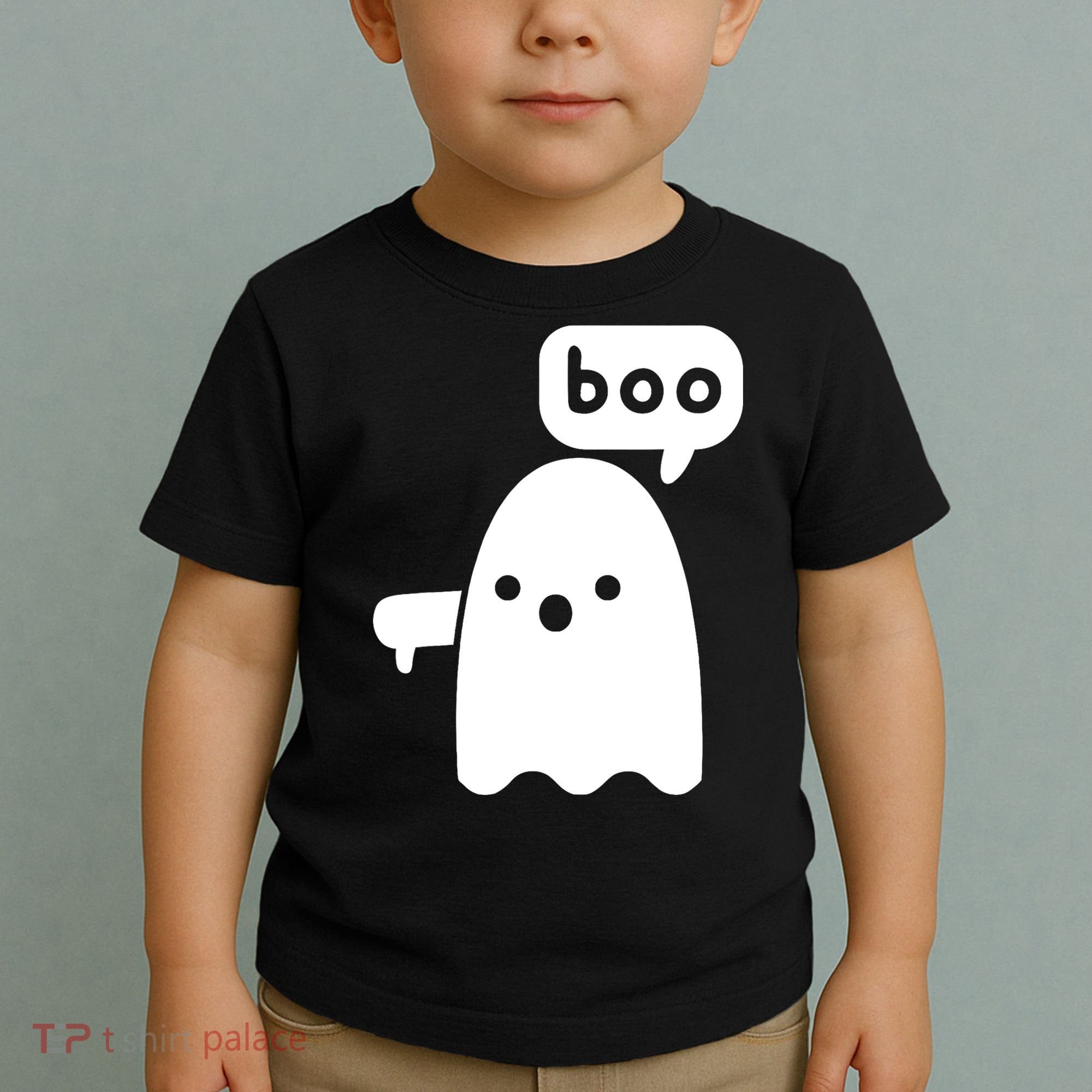 Thumbs Down Ghost Screaming Boo Disapproval Ghost Halloween Toddler T-Shirt