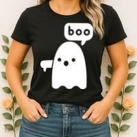 Thumbs Down Ghost Screaming Boo Disapproval Ghost Halloween Women's T-Shirt thumb 2