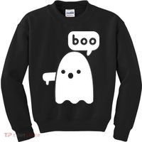 Thumbs Down Ghost Screaming Boo Disapproval Ghost Halloween Kids Sweatshirt thumb 0