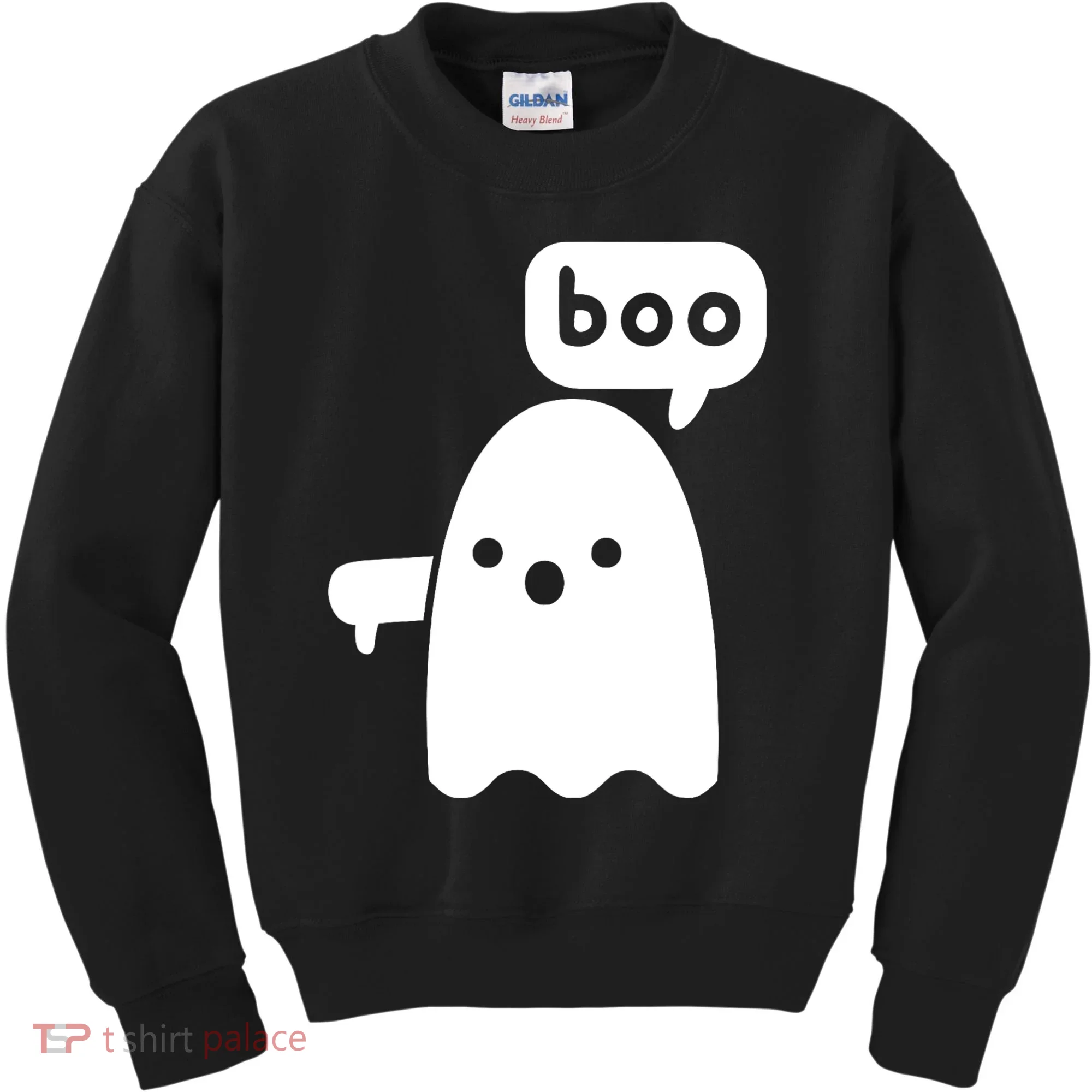 Thumbs Down Ghost Screaming Boo Disapproval Ghost Halloween Kids Sweatshirt