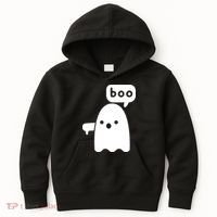 Thumbs Down Ghost Screaming Boo Disapproval Ghost Halloween Kids Hoodie thumb 0