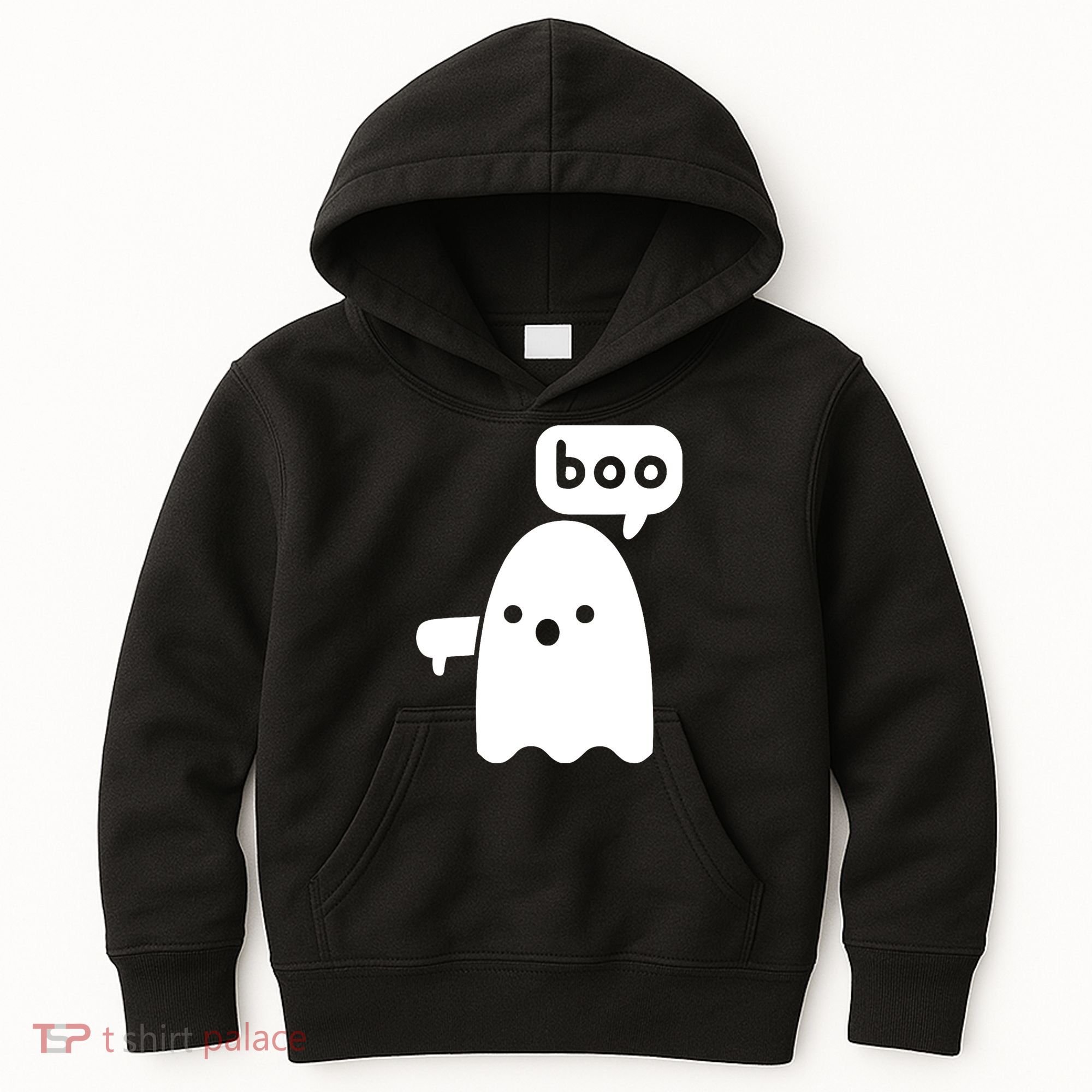 Thumbs Down Ghost Screaming Boo Disapproval Ghost Halloween Kids Hoodie