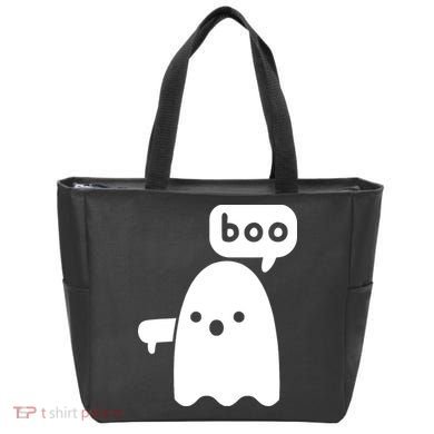 Thumbs Down Ghost Screaming Boo Disapproval Ghost Halloween Tote Bag