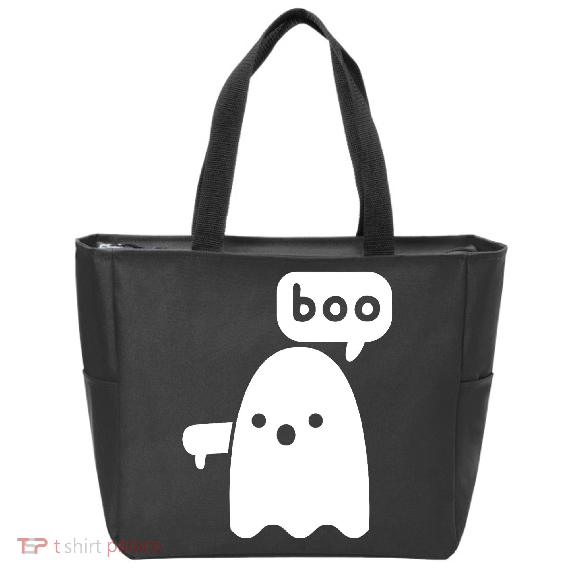 Thumbs Down Ghost Screaming Boo Disapproval Ghost Halloween Tote Bag