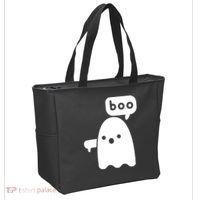 Thumbs Down Ghost Screaming Boo Disapproval Ghost Halloween Tote Bag thumb 2