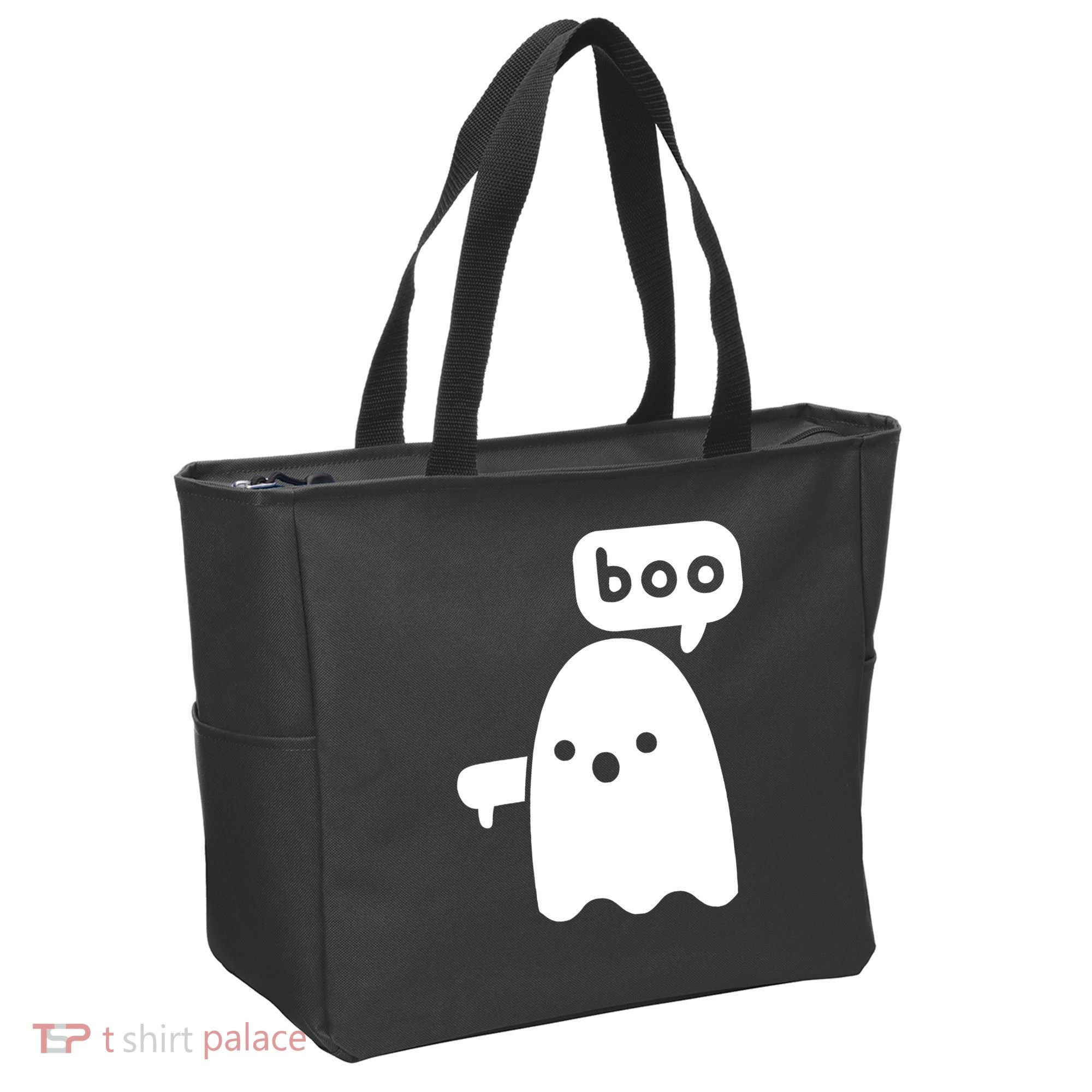 Thumbs Down Ghost Screaming Boo Disapproval Ghost Halloween Tote Bag