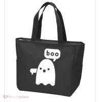 Thumbs Down Ghost Screaming Boo Disapproval Ghost Halloween Tote Bag thumb 3