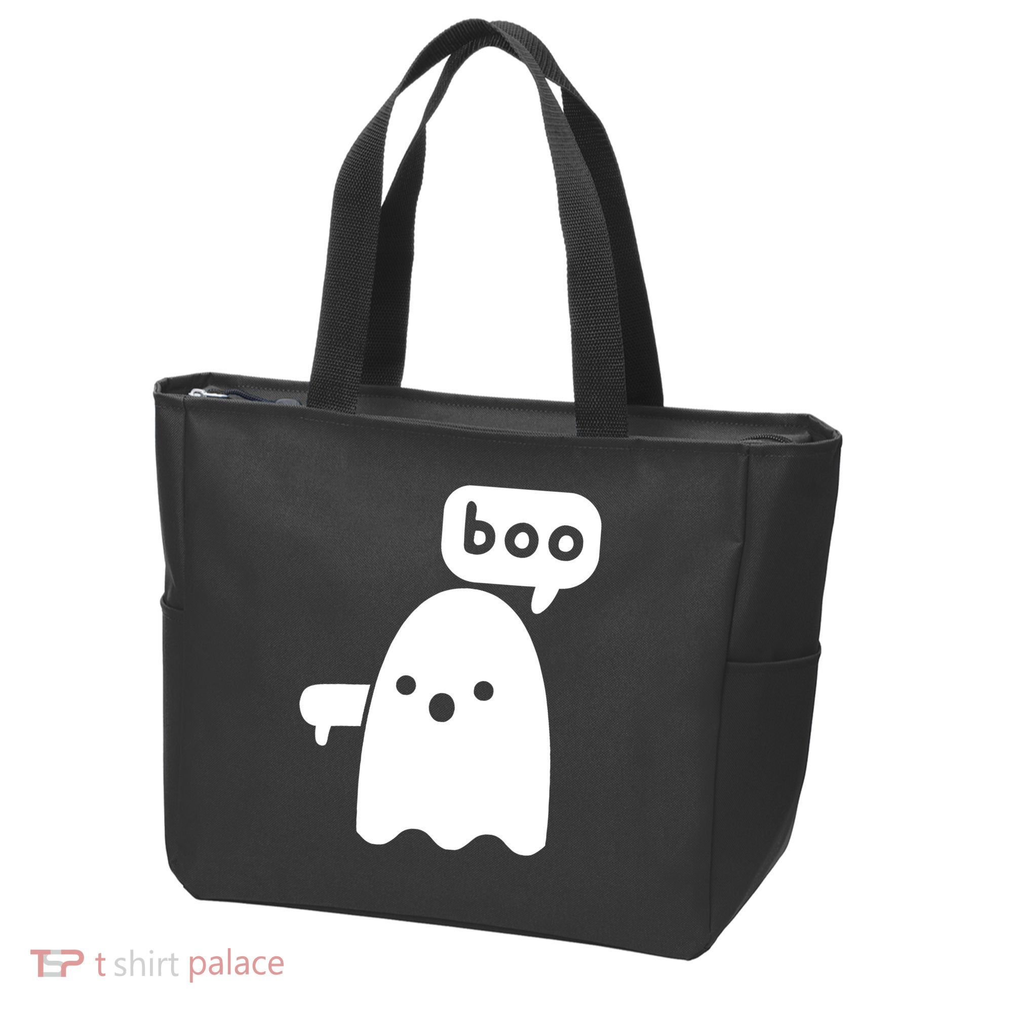 Thumbs Down Ghost Screaming Boo Disapproval Ghost Halloween Tote Bag