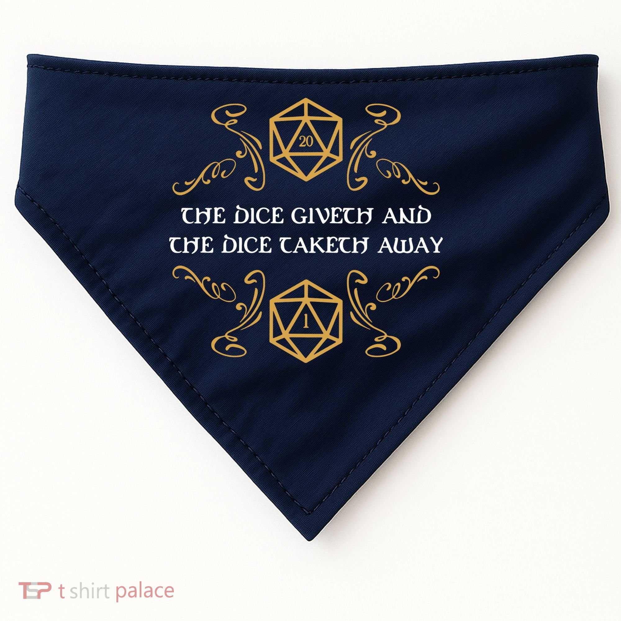 The Dice Giveth And Taketh Dungeons And Dragons Inspired USA-Made Doggie Bandana