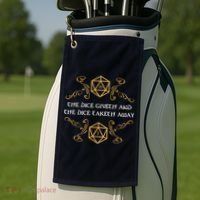 The Dice Giveth And Taketh Dungeons And Dragons Inspired Golf Towel thumb 2
