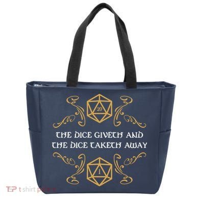The Dice Giveth And Taketh Dungeons And Dragons Inspired Tote Bag