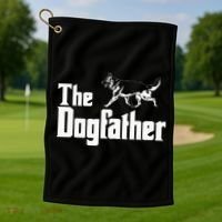 The Dogfather German Shepherd Funny Gift Golf Towel thumb 1