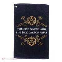 The Dice Giveth And Taketh Dungeons And Dragons Inspired Golf Towel thumb 0