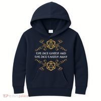 The Dice Giveth And Taketh Dungeons And Dragons Inspired Kids Hoodie thumb 0