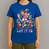 Tie Dye Gnome Peace Playing Guigifttar Hippie Gnome Colorful Gift T-Shirt thumb 4