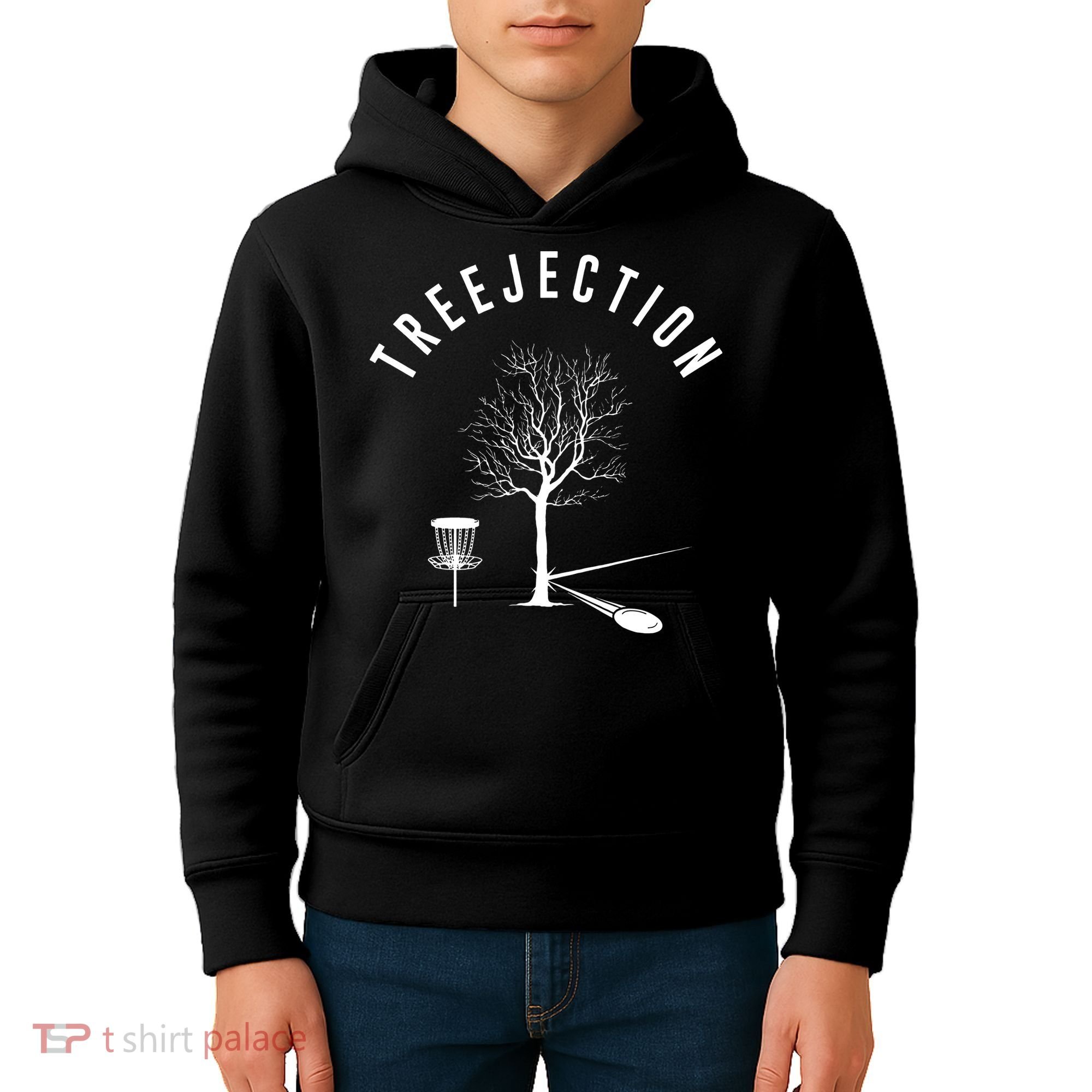 Tree Disc Golf Player Treejection Disc Golf Sports Kids Hoodie
