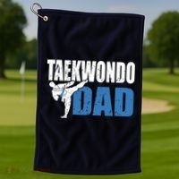 Taekwondo Dad Gift Idea Tae Cool Taekwondo Uniform Golf Towel thumb 1