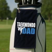 Taekwondo Dad Gift Idea Tae Cool Taekwondo Uniform Golf Towel thumb 2