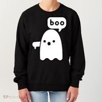 Thumbs Down Ghost Screaming Boo Disapproval Ghost Halloween Women's Sweatshirt thumb 0