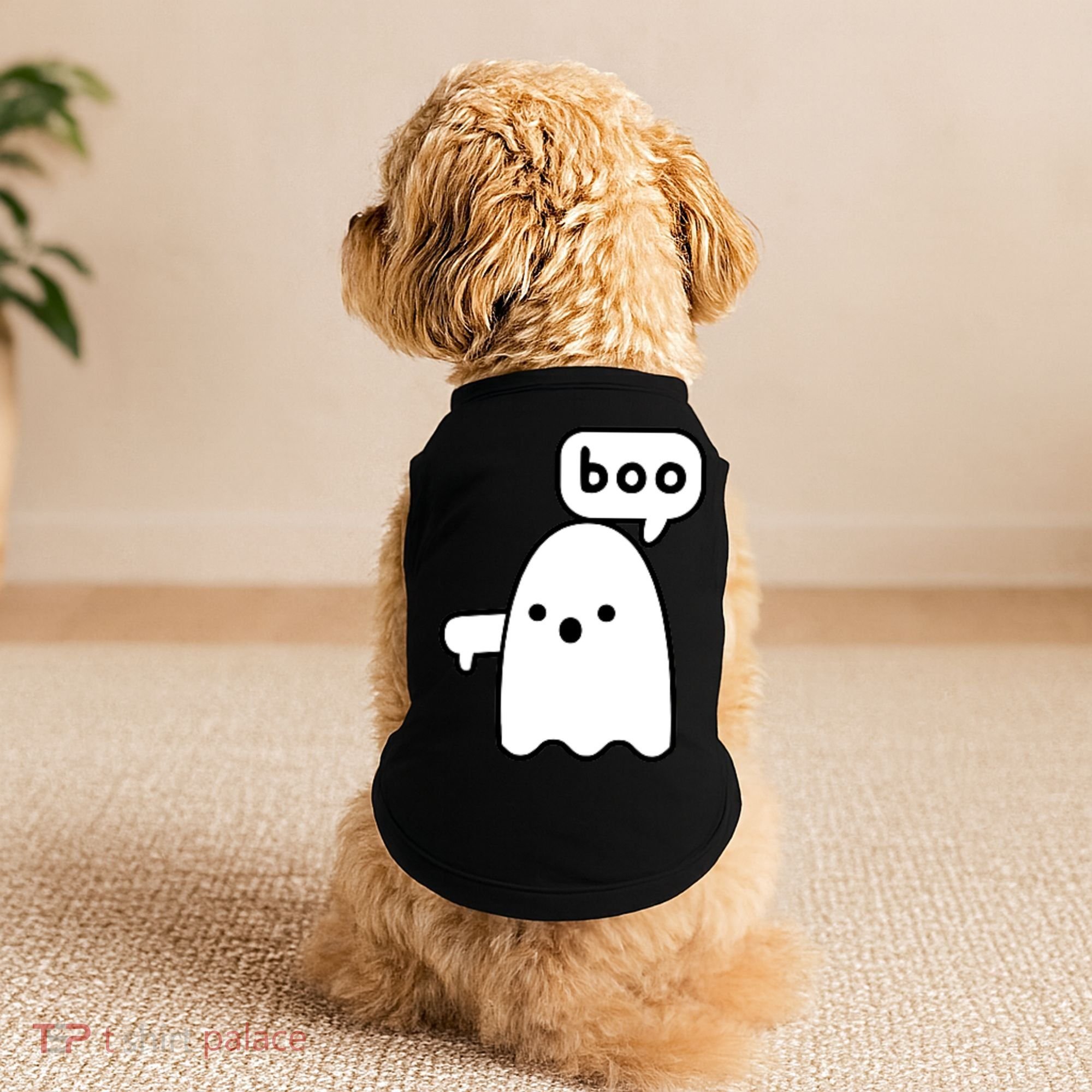 Thumbs Down Ghost Screaming Boo Disapproval Ghost Halloween Doggie Tank