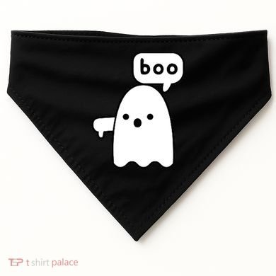 Thumbs Down Ghost Screaming Boo Disapproval Ghost Halloween USA-Made Doggie Bandana