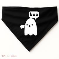 Thumbs Down Ghost Screaming Boo Disapproval Ghost Halloween USA-Made Doggie Bandana thumb 0