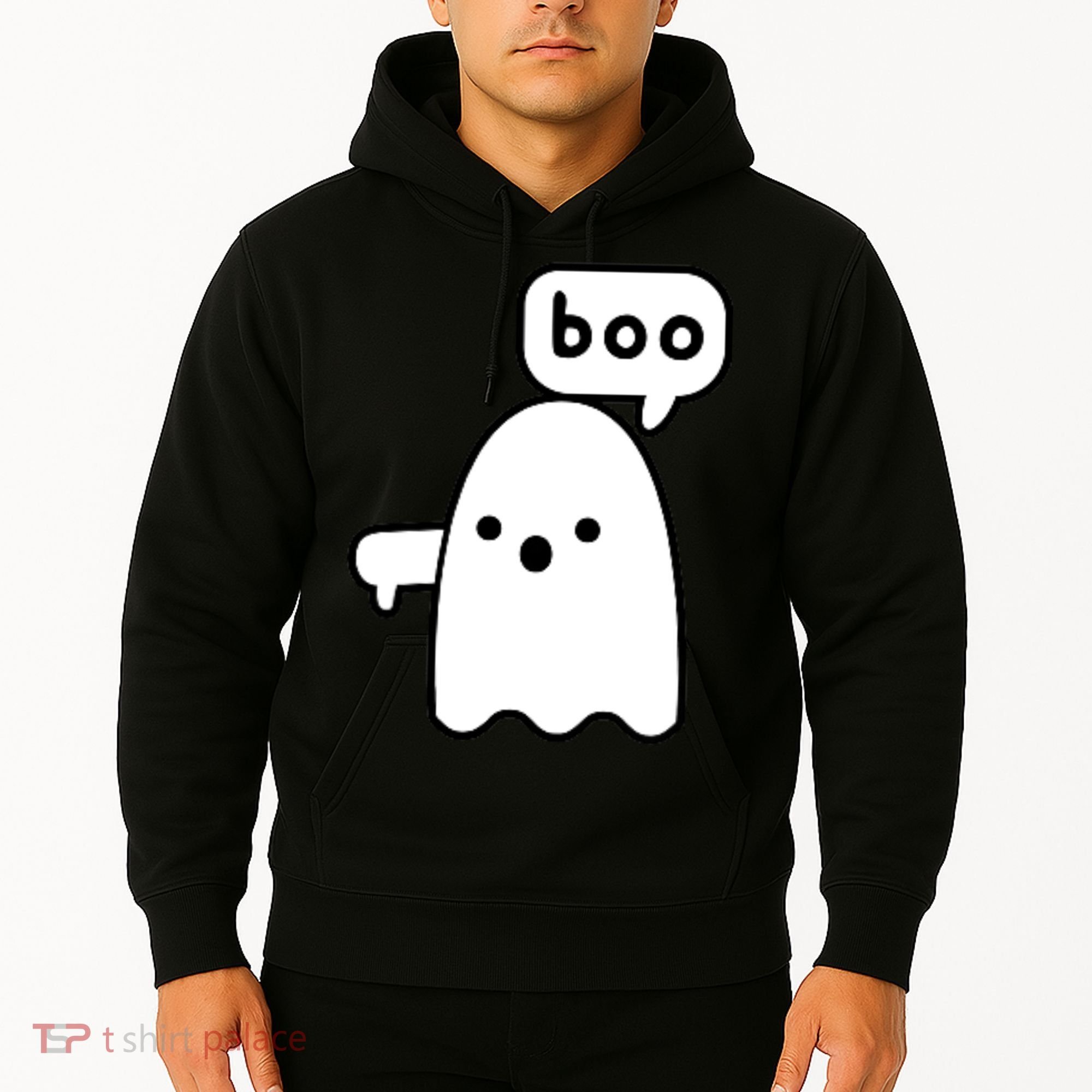 Thumbs Down Ghost Screaming Boo Disapproval Ghost Halloween Hoodie