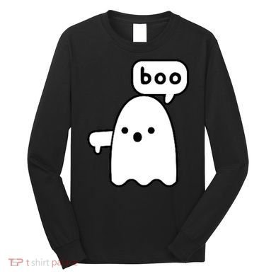 Thumbs Down Ghost Screaming Boo Disapproval Ghost Halloween Long Sleeve Shirt